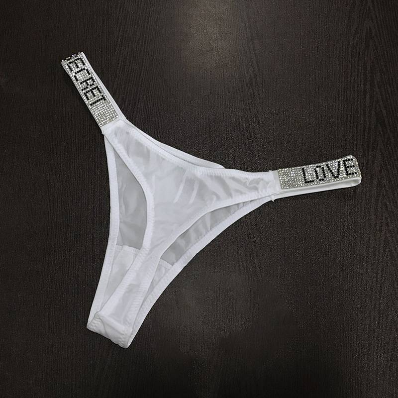 Women's Clothing Sexy Low-rise T Pants Narrow Edge Water Diamond Underwear With Sports Sexy Butt Lift Breathable Invisible Thong_voghion.com