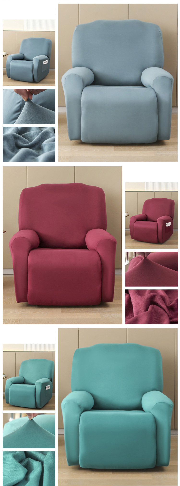 Solid Color Sofa Cover Split All Inclusive Sofa Cover Milk Silk Sofa Recliner Cover_voghion.com