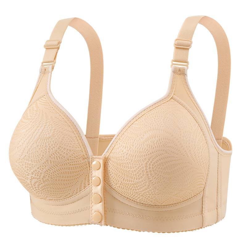 Women's Intimates Large Size Front Button Nursing Bra Gather Breathable And Comfortable Side Breast Collection Middle Aged Mother No Steel Ring Bra_voghion.com