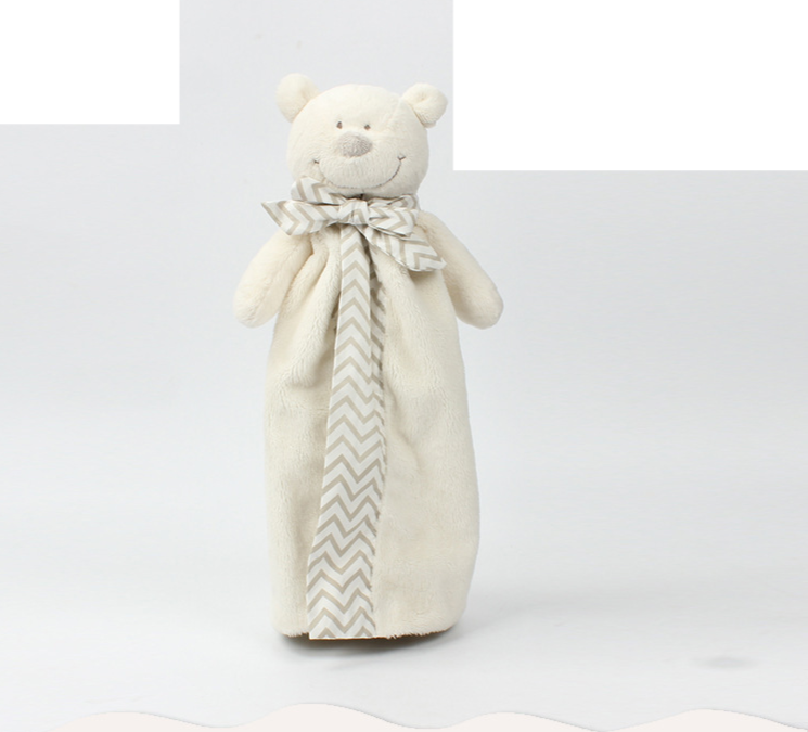 Gefüllte Plüschtiere Puppe Soft Life Beige Bärenkopf Tröstendes Handtuch Baby Tröstendes Plüschtier Geburtstagsgeschenk_voghion.com