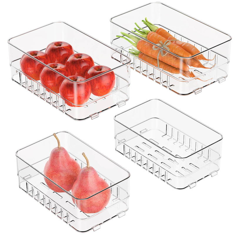 Organizador Nevera Y Cocina - Caja De Almacenamiento Ajustable Para Frigorífico, Cajones Y Armarios - Ahorra Espacio Y Ordena Alimentos_voghion.com