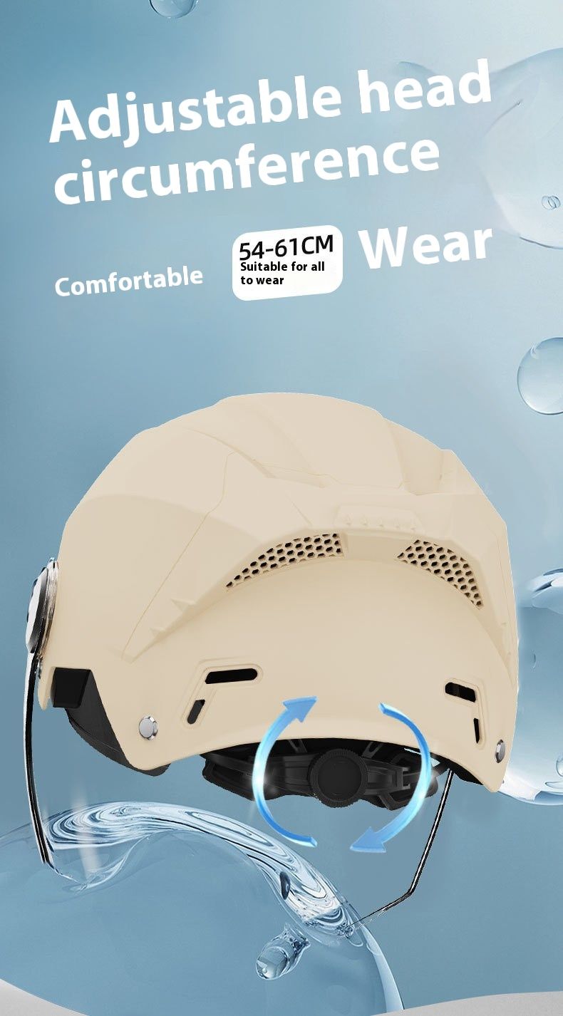 3C Certified Summer Motorcycle Half Helmet – UV Protection, Lightweight ABS Shell, Adjustable Fit (Clear/Tinted/Silver Visor Options)_voghion.com
