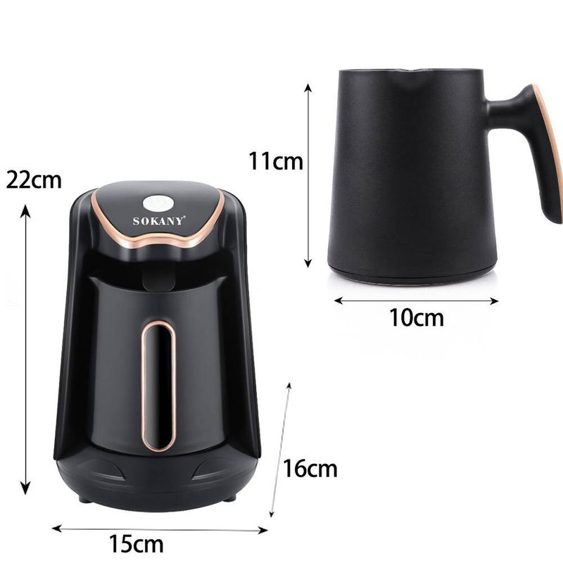 Cafetera turca portátil – Cafetera compacta para estufa y eléctrica para espresso y té (enchufe UE/RU de 220 V, estilo Ins, plástico libre de BPA)_voghion.com