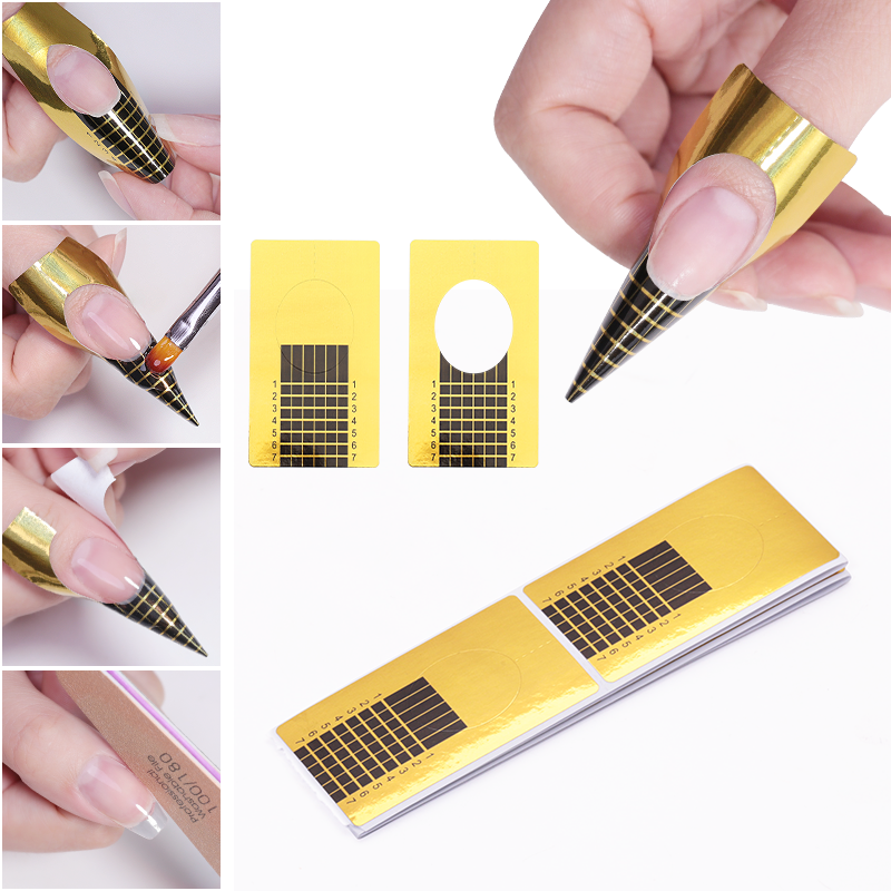 Akryl Nail Form Tips Nail Art Extension Paper Holder Verktøy Nail Sticker Polish Gel Nail Art Foils Guide for manikyrverktøy_voghion.com