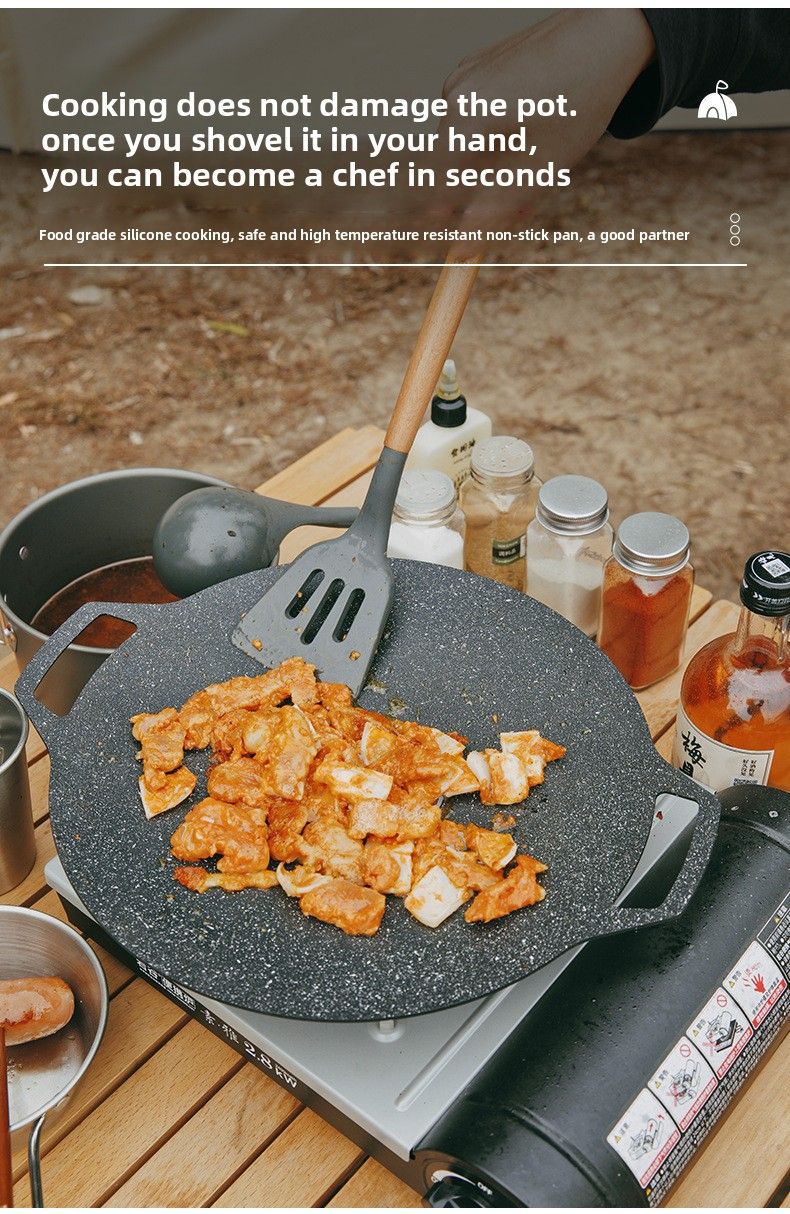 Campin Portable Set Outdoor BBQ Picnic Pot Spatula Knife Multi-functional Cookware Combination Cuttin Board Storae_voghion.com
