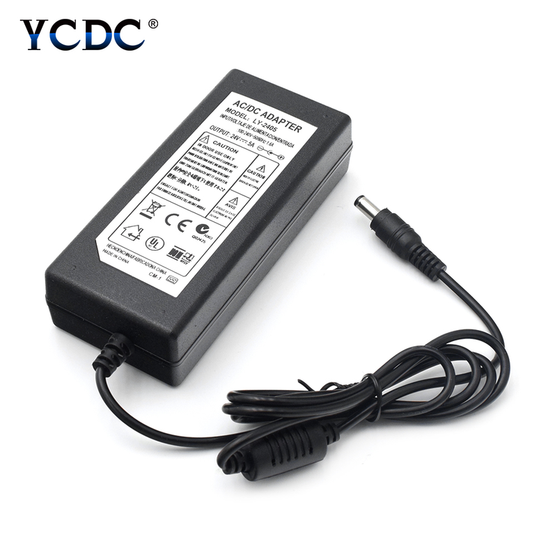 DC 24V 5A US/EU/UK/AU Plug Charger Universal AC100-240V To DC 24V 5A Power Supply Adapter Converter Module Stable High Power_voghion.com