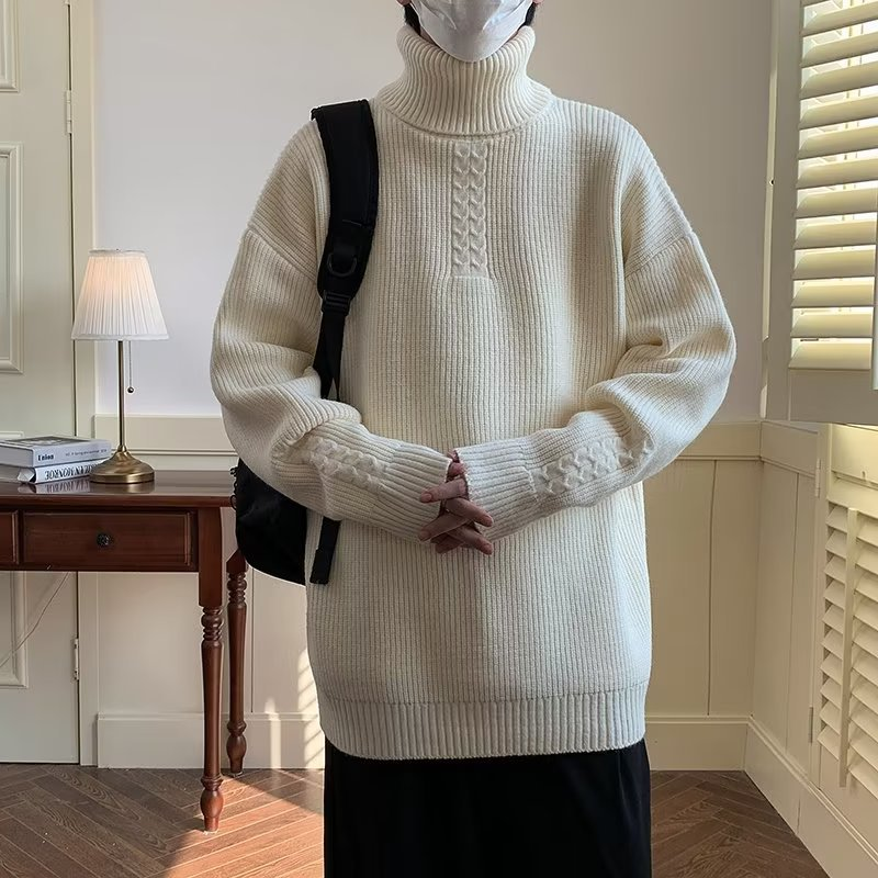 Herrenbekleidung, lockerer, lässiger All-in-One-Strickwaren-Trend-Hirsch-Plüschfadenmantel_voghion.com