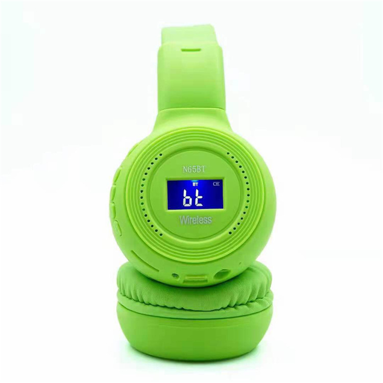 Oniwwertraff Qualitéit Kappgedroe Kaart FM Lauschteren Sport Kabellos Bluetooth Kopfhörer N65BT_voghion.com