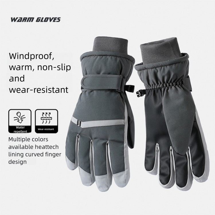 Ski Gloves Touch Screen Waproof Outdoor Sports Men And Women Warm Plus Velvet Thickened Riding Non-Slip Windproof_voghion.com