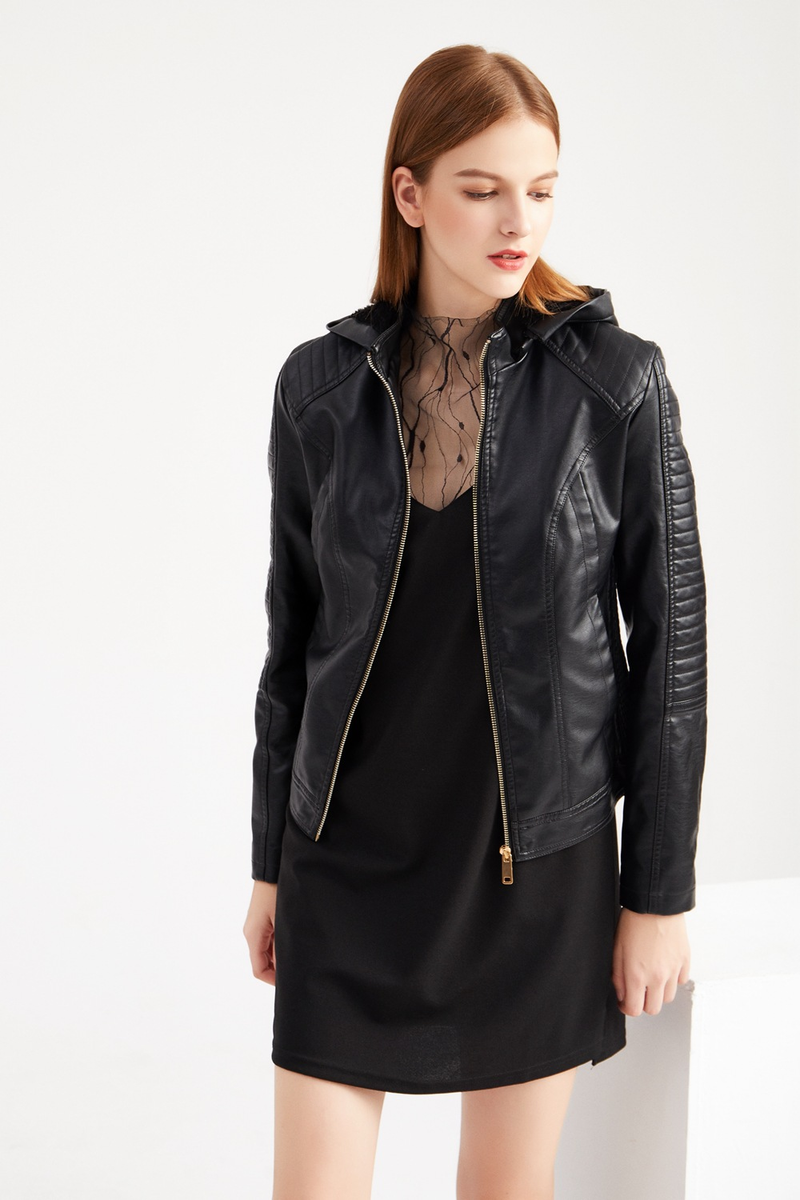 Damenbekleidung, große Größe, Plus-Samt-Lederbekleidung, Damen-Kapuzen-Herbst- und Winter-Kurzmantel, warme Freizeitjacke_voghion.com