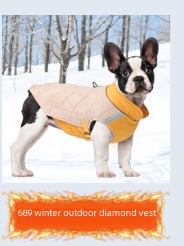 New dog clothes autumn and winter reflective waterproof puppy clothes thickened dog four-legged pet cotton-padded jacket wholesale_voghion.com