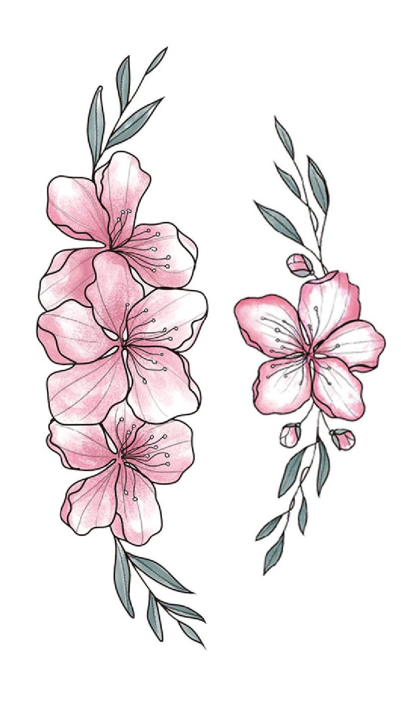 Tatouage jetable, motif fleur noire et blanche, imperméable, sexy, féminin_voghion.com