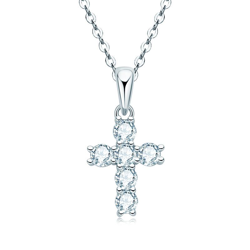 Classico ciondolo Mosan in argento puro placcato oro collana con croce alla moda_voghion.com