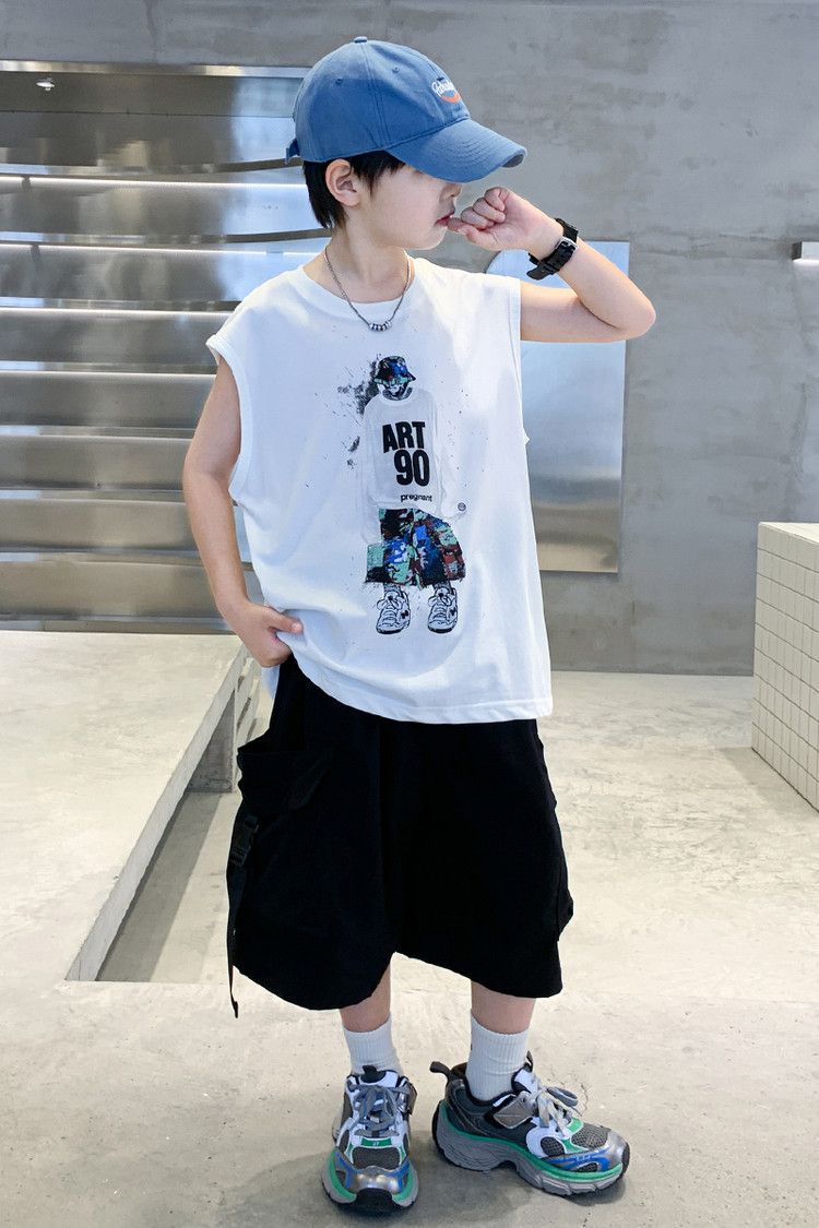 Toddler Boys Clothing For Middle And Large Children Summer Children Summer Style Boys Mid Length Pants Two Piece Suit_voghion.com