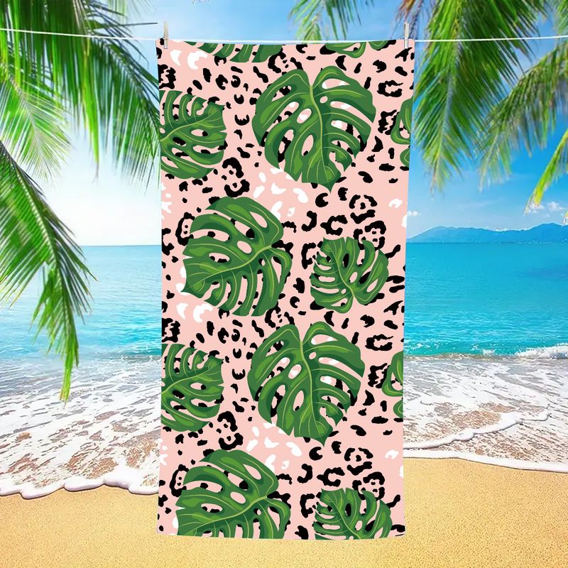 Asciugamano da spiaggia con protezione UPF - Flanella bifacciale e stampa personalizzata (microfibra super assorbente ad asciugatura rapida, multifunzionale come scialle e telo da piscina)_voghion.com