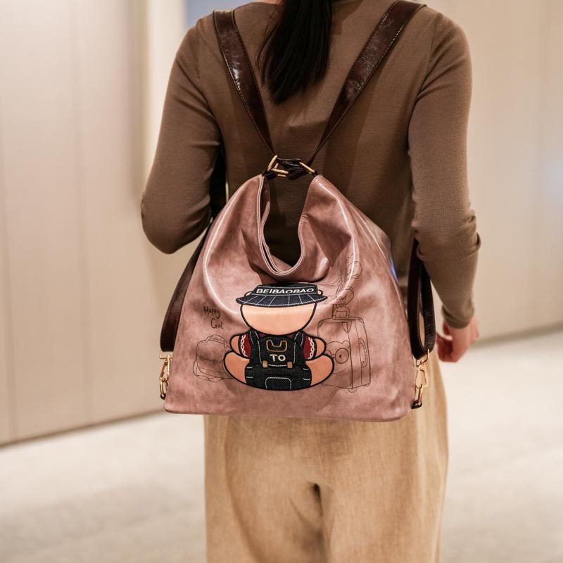 Zaino versatile a forma di orso, nuovo stile 2025, per donna, grande capacità, tracolla larga, borsa da viaggio per mamma_voghion.com