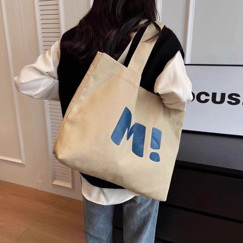 Borsa in tela per donna, grande capacità, robusta borsa per la spesa da supermercato, semplice e versatile, borsa tote monospalla_voghion.com