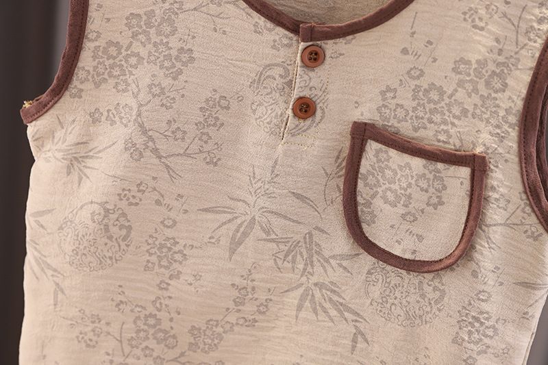 Summerkostüm fir Jongen, Moudeweste, Shorts, zweedeelegt Set, dënn ärmellos Kannerkleeder fir Puppelcher_voghion.com