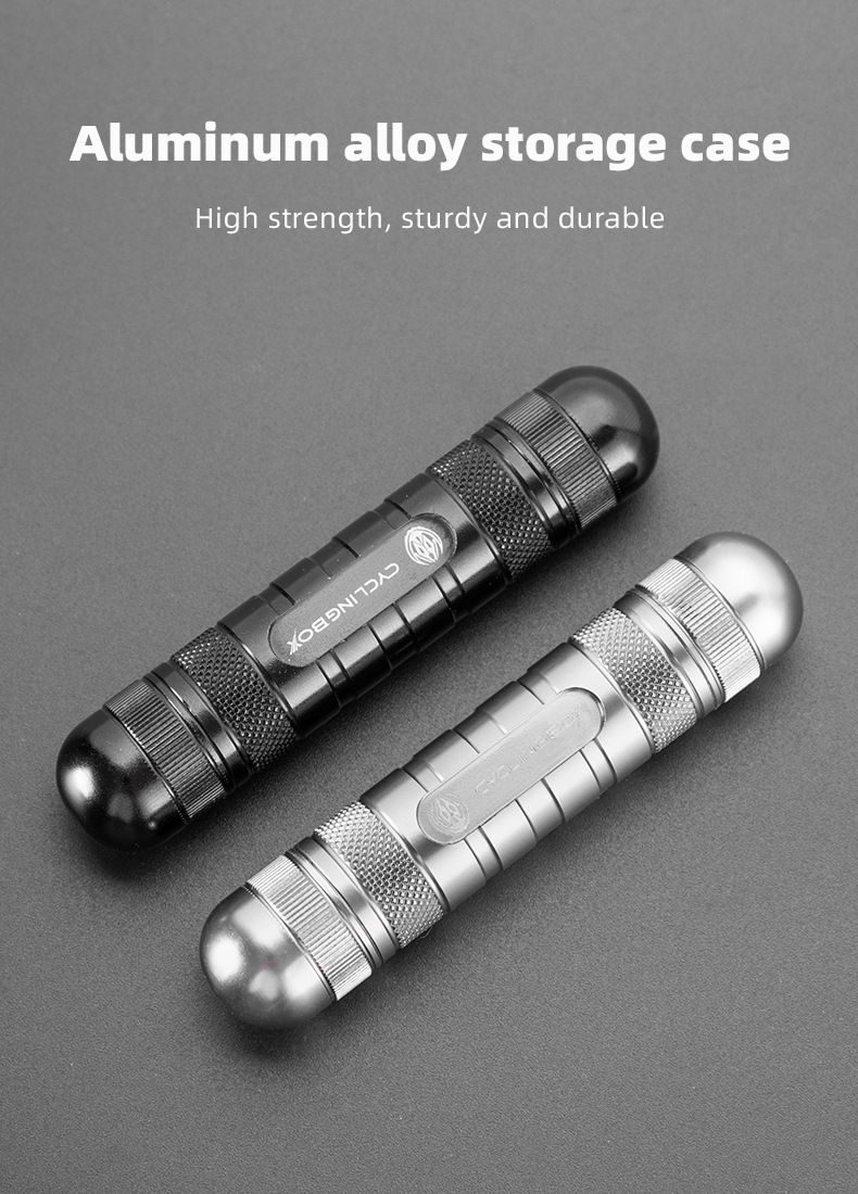 Tool bicycle aluminum alloy integrated storage portable vacuum tire repair rubber strip set_voghion.com
