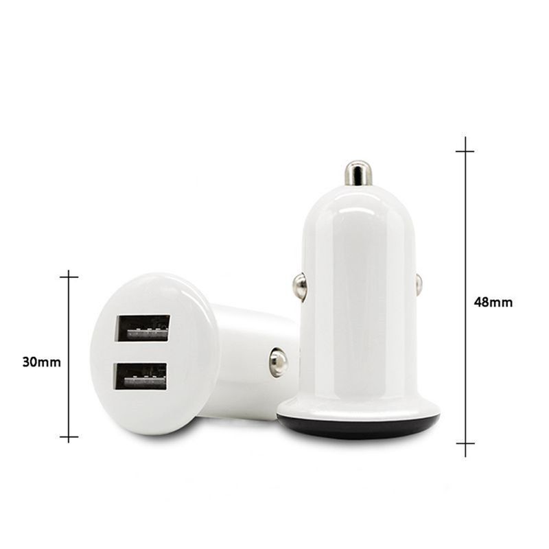 Muziekfestival 2.1A USB-poort Ronde ring Mini-oplaadapparaat Dual U-autolader_voghion.com