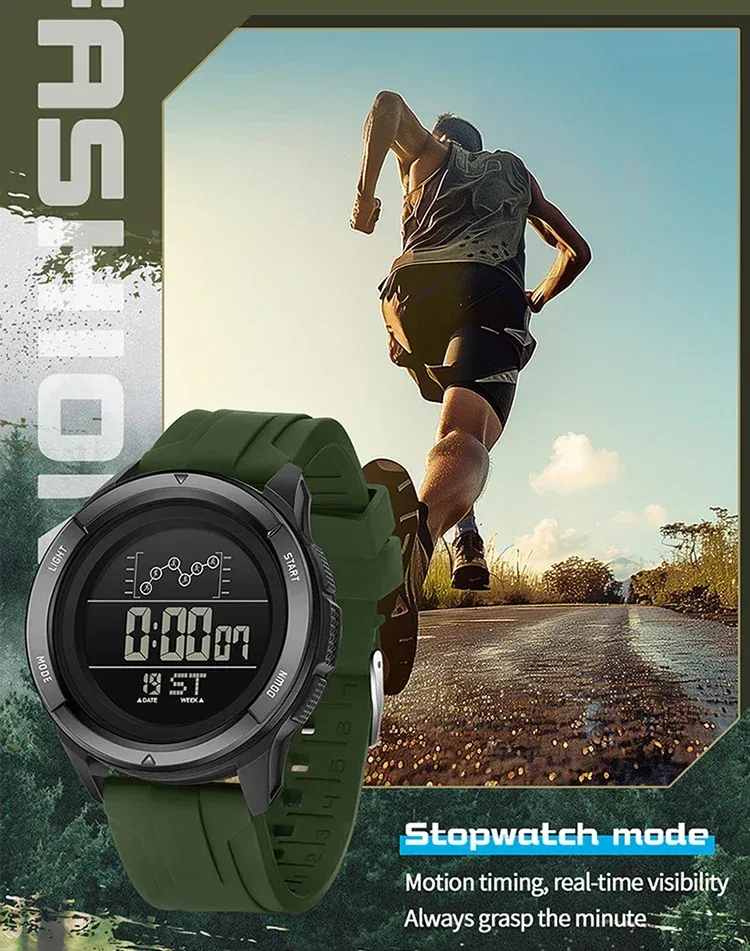 SANDA Military Sport Man Watch Nylon Strap LED Digital Display Multifunction Alarm Clock Countdown Waterproof Men's Wristwatch_voghion.com