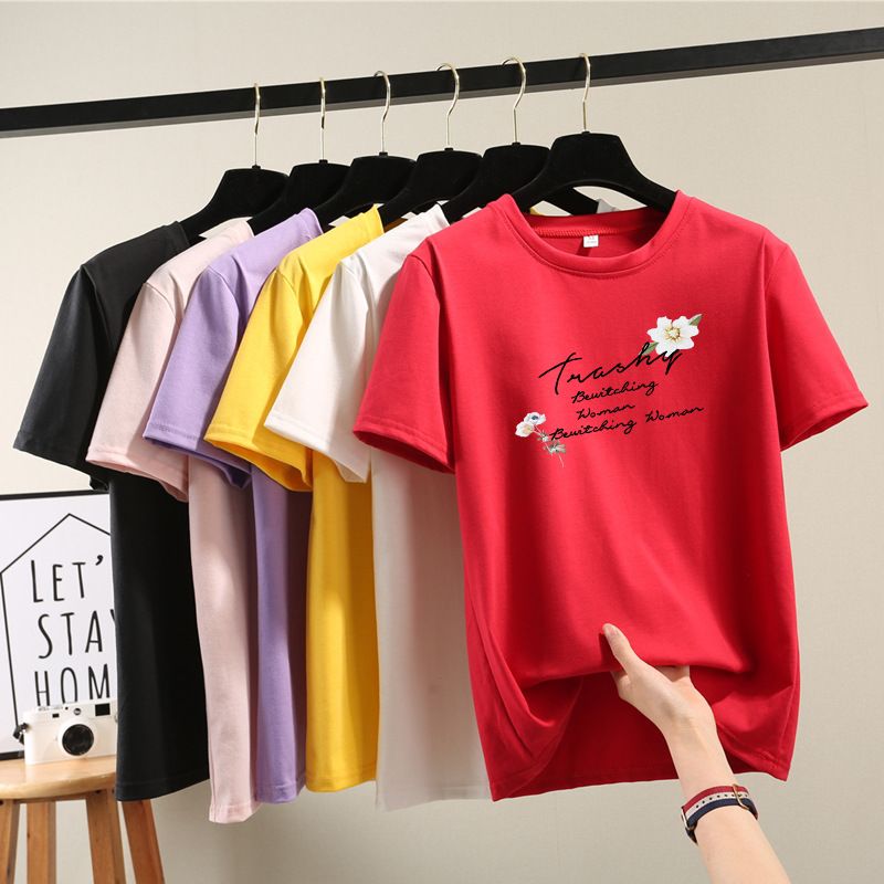 Maglietta estiva da donna a maniche corte, nuova, taglia grande, casual, per studenti_voghion.com
