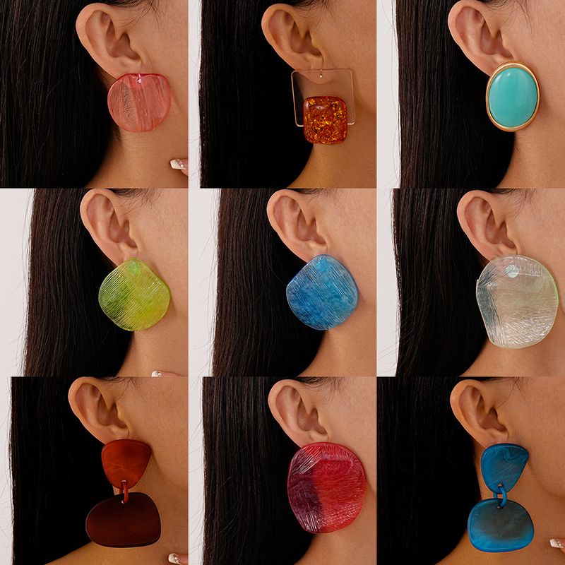 Orecchini a bottone colorati in resina con gamberetti e chip, di alta qualità, per donne, personalità di nicchia, gioielli per le orecchie esagerati_voghion.com