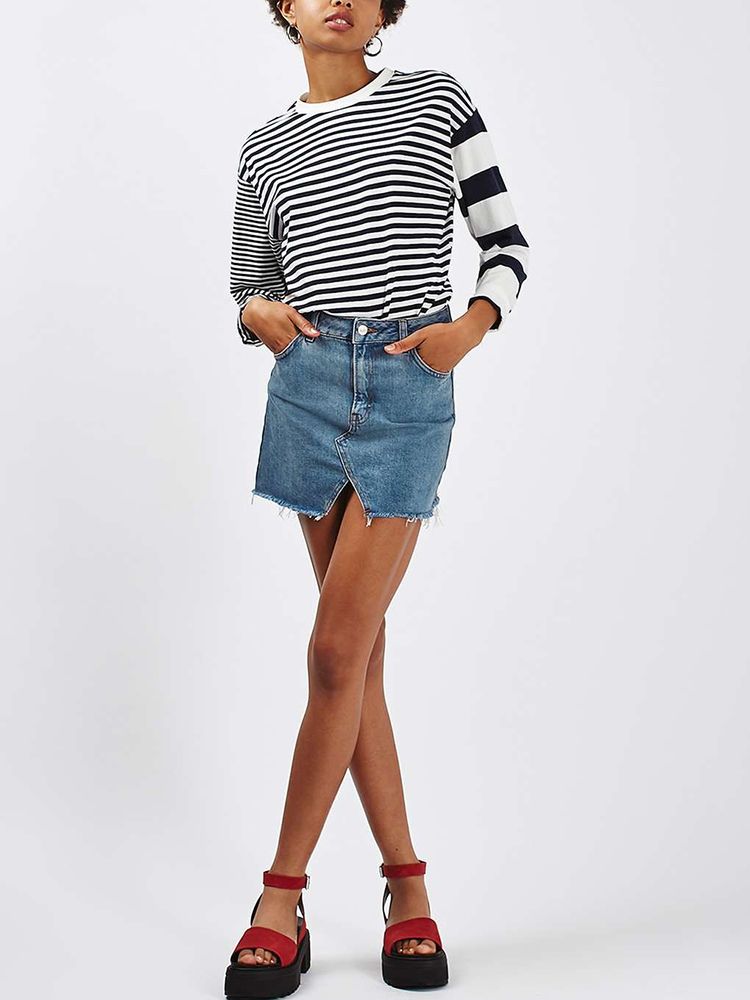 Venda quente Ins Moda Verão Mulheres Cintura Alta Shorts Saia Senhora Sexy Boate Stripper Recorte Streetwear Mini Vestido Jeans Jeans_voghion.com