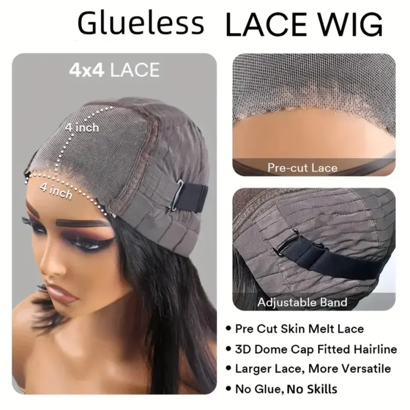 Peluca de cabello humano brasileño rizado sin pegamento con encaje transparente y ondas al agua, densidad del 150 % al 180 %_voghion.com