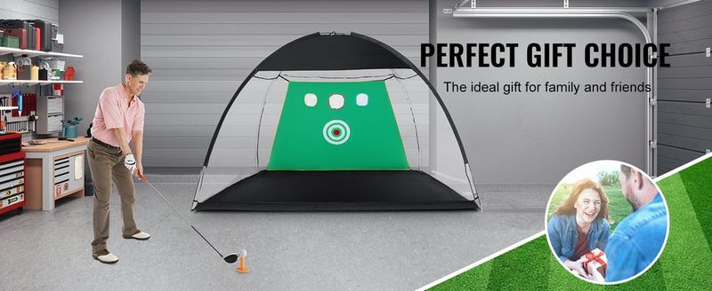 VEVOR Golf Net, 10x7ft All In 1 Golf Practice Net, Indoor Outdoor Home Golf Swing Training, Golf Hitting Aid Net With Target/Turf Mat/Balls/Tee/Carry Bag, For Backyard Driving Chipping, Gift For Men_voghion.com