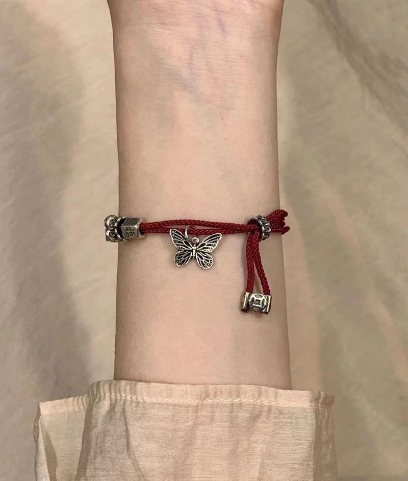 Nouveau bracelet chinois en argent cassé avec perles bleu-gris pour femmes Instagram, petit luxe, cadeaux exquis et polyvalents_voghion.com