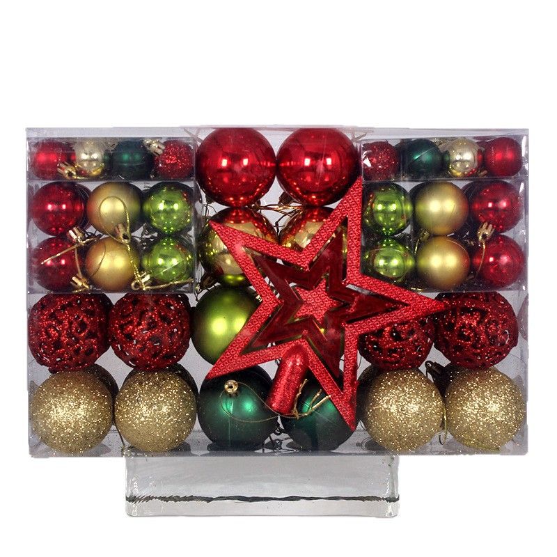Palline di Natale da 3-6 cm, set da 101 palline di polvere opaca brillante in PVC, decorazioni per albero di Natale colorate_voghion.com