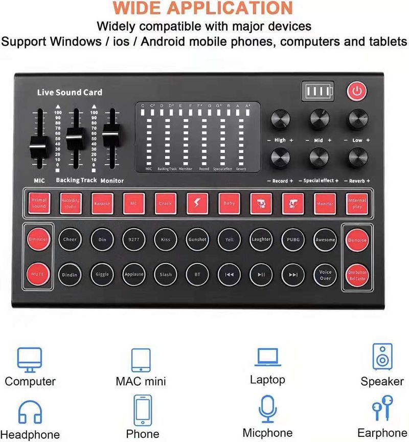 M9 English Version Equipment Sound Card Colorful Lights Compatible With Multiple Platforms For Live Streaming And Singing_voghion.com