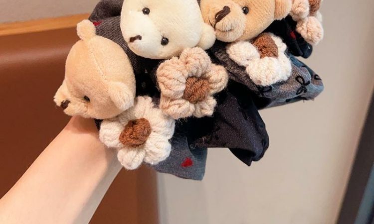 Accessorio per capelli a forma di chignon alto per bambini, con fiocco a farfalla, per autunno e inverno, con corda_voghion.com