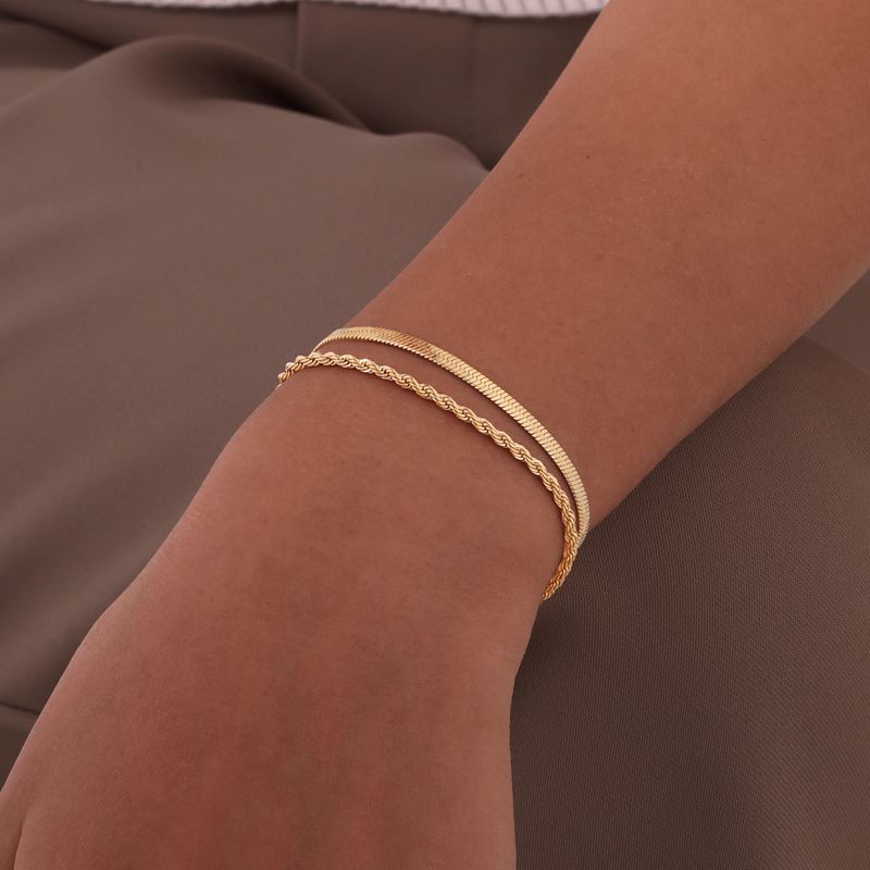 Deeglech villsäitegt gedréinten Schlaangeknacharmband K vergoldet_voghion.com