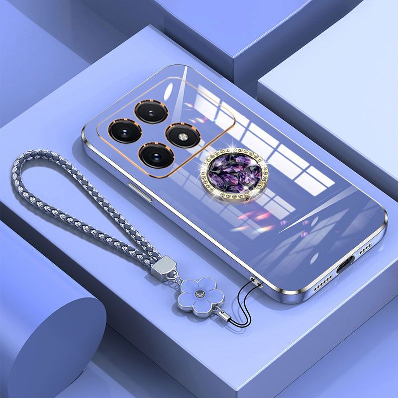 Poco F6 Pro Case Luxury With Holder,Diamond Ring Case For Xiaomi Poco F6 Pro 5G Shockproof Case F 6 X6 Pro Cover With Lanyard_voghion.com