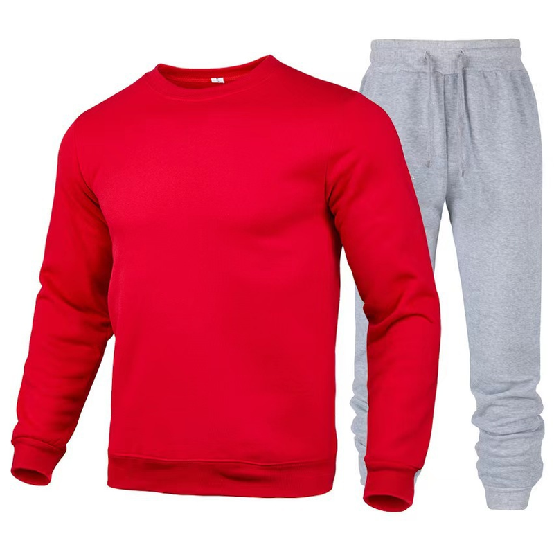 Neues Herren-Sportmode-Casual-Winter-Set mit einfarbigem Rundhalsausschnitt und Hose_voghion.com