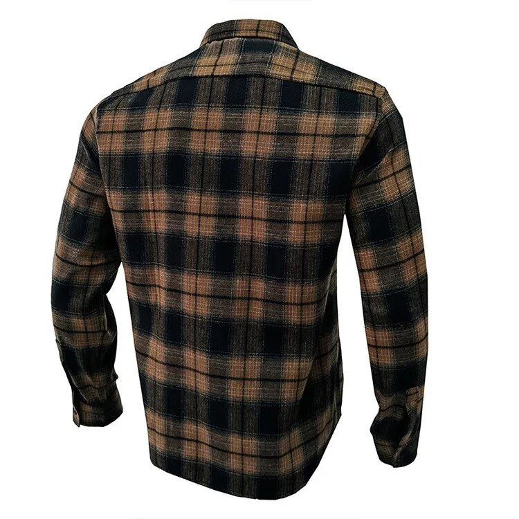 Frühling Herbst Neue Flanell Langarm Kariertes Hemd Männer Casual Lose Einreiher Revers Hemd Männlich Kostenloser Versand Artikel Für männer_voghion.com