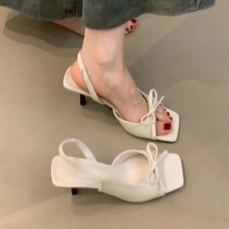 summer Outdoor Single Strap Elegant Open-toe Square Head High Heels Fashionable And Exquisite_voghion.com