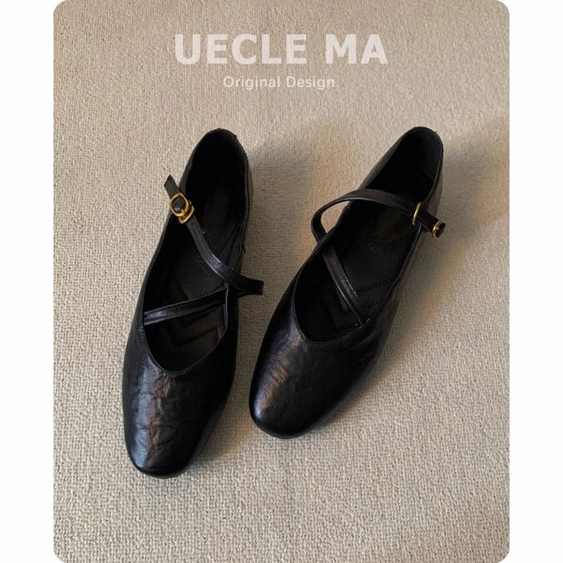 Cowhide Version ~ French Style Women's Flat 2025 New Ultra Soft Comfortable Evening Ballet Mary Jane Shoes_voghion.com