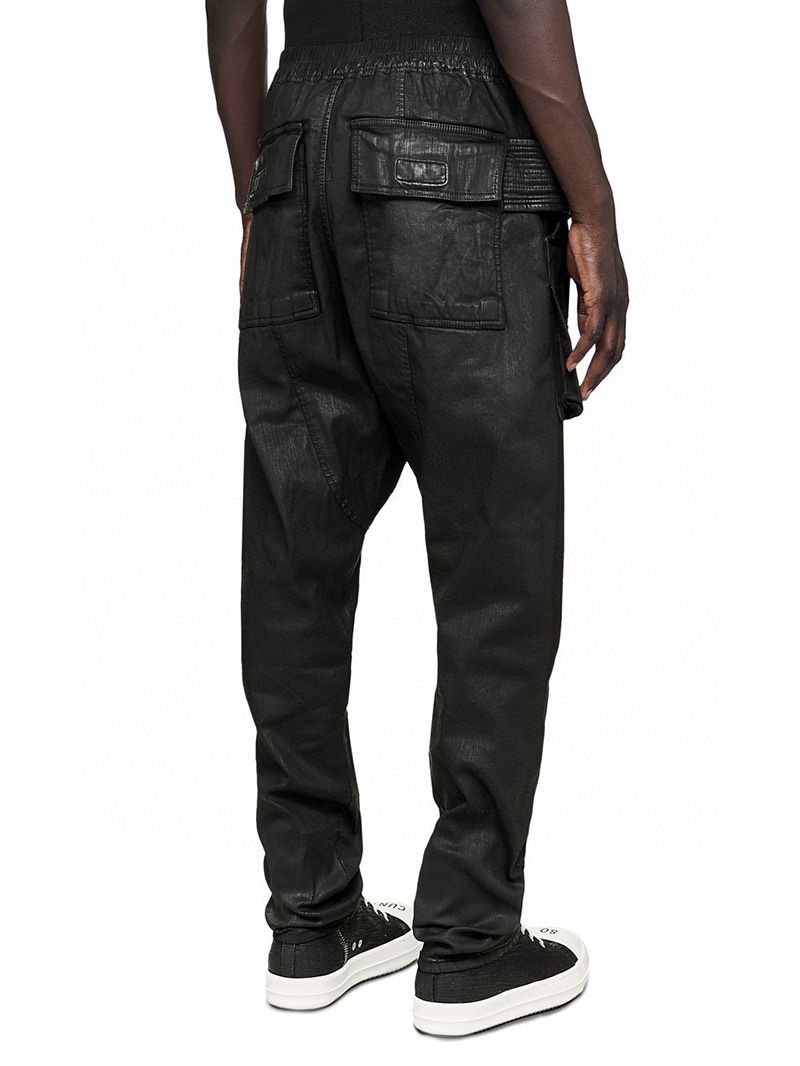 Men’s Clothing Dark RO Coated Waxed Double Ring CARGO Loose Overalls Casual Pants_voghion.com