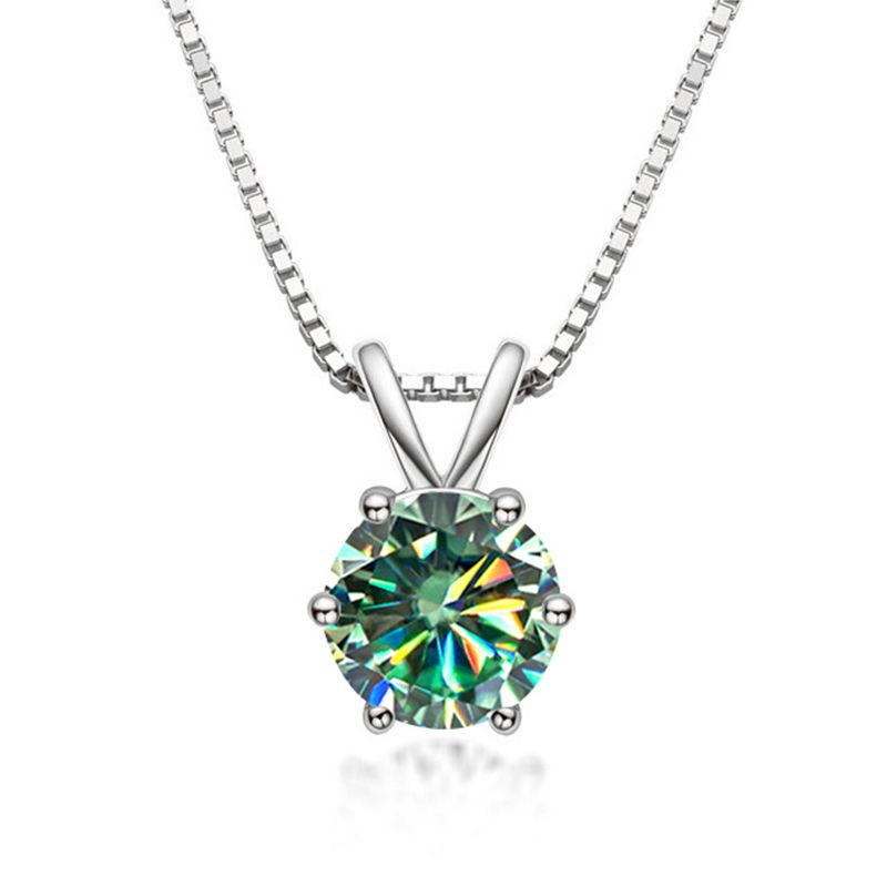 Tancise Collana con ciondolo in vera moissanite da 1 carato per donna Gioielli da sposa in argento sterling di alta qualità_voghion.com