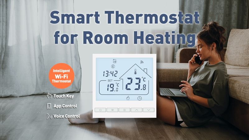 Thermostat intelligent WIFI Tuya pour maison connectée pour chauffage ou échauffement Alexa Google Contrôleur de température Chauffage électrique/gaz_voghion.com