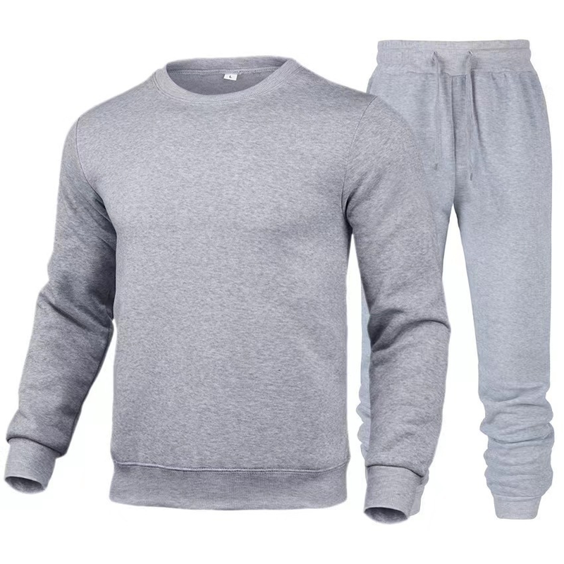 Neues Herren-Sportmode-Casual-Winter-Set mit einfarbigem Rundhalsausschnitt und Hose_voghion.com