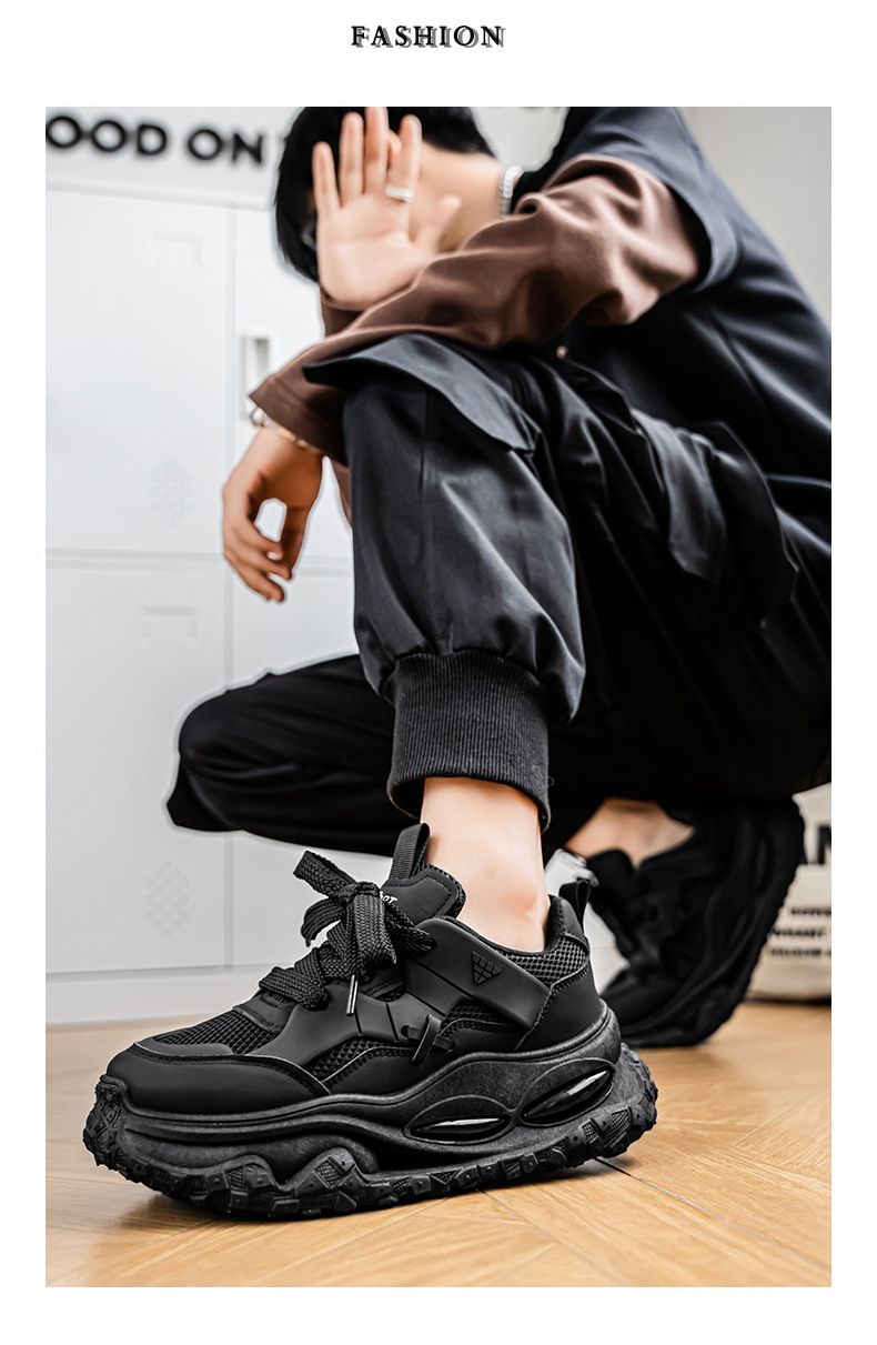 Sneakers da uomo in mesh traspirante - Scarpe da corsa leggere e ammortizzate con rinforzo nascosto in altezza | Scarpe estive casual e da tennis per adolescenti e giovani adulti_voghion.com