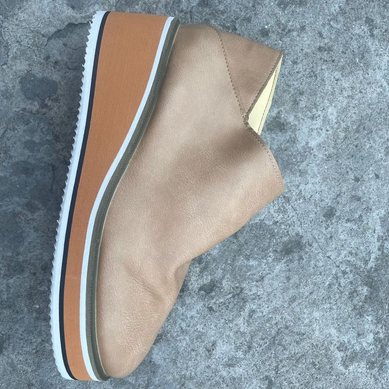 Women's Casual Slip-On Boots With Side Zipper, Round Toe & Chunky Platform Sole, Comfortable Low Heel Shoes For Fall And Winter_voghion.com