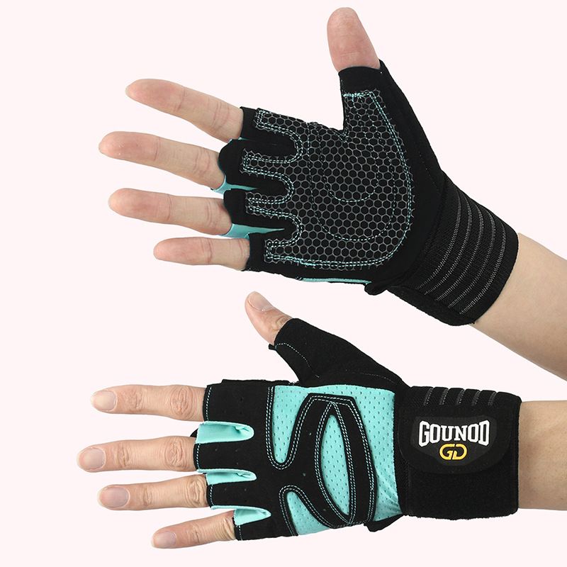 GOUNOD Fitness Extended Sports Atmungsaktive, verschleißfeste Halbfinger-Langhantelausrüstung Gewichtheben-Fitnessstudio-Handschuhe_voghion.com