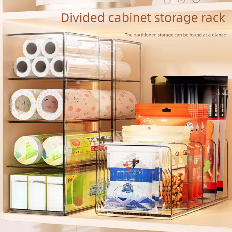 Armoire de rangement pour film alimentaire de cuisine, ensemble de sacs de conservation à plusieurs niveaux, boîte de rangement, tiroir à épices, étagère de séparation_voghion.com