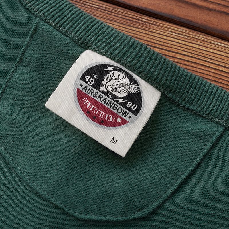 Herrenbekleidung Retro Einfaches Lockeres Einfarbiges Lässiges Langarm-T-Shirt Für Männer Mode All Match 80_voghion.com