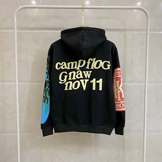 Graffiti Letter Foam Plus Samt Kanye Sweatshirts Herren Übergroßes Fleece Stranger Things Kapuzenpullover Unisex Pullover Hoody_voghion.com